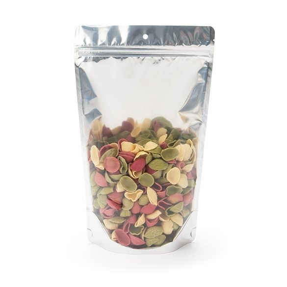 Stå upp påsar Transparent/Svart 17x9x28.5cm | 340 gram med upphängningshål (100 st) [ZBGB4H]