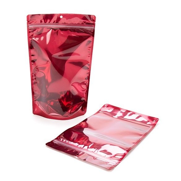 Stå upp påsar Transparent/Fuchsia 17,1x8,9x28,6cm | 340 gram (100 st) [ZBGB4FS]