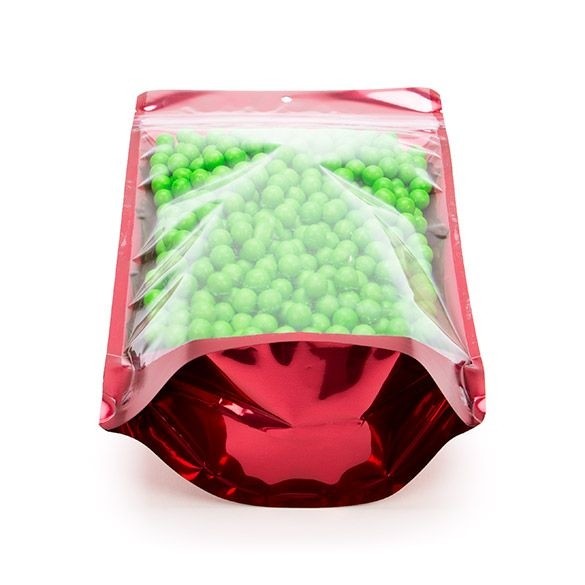 Stå upp påsar Transparent/Röt 17,1x8,9x28,6cm | 340 gram (100 st) [ZBGB4RD]