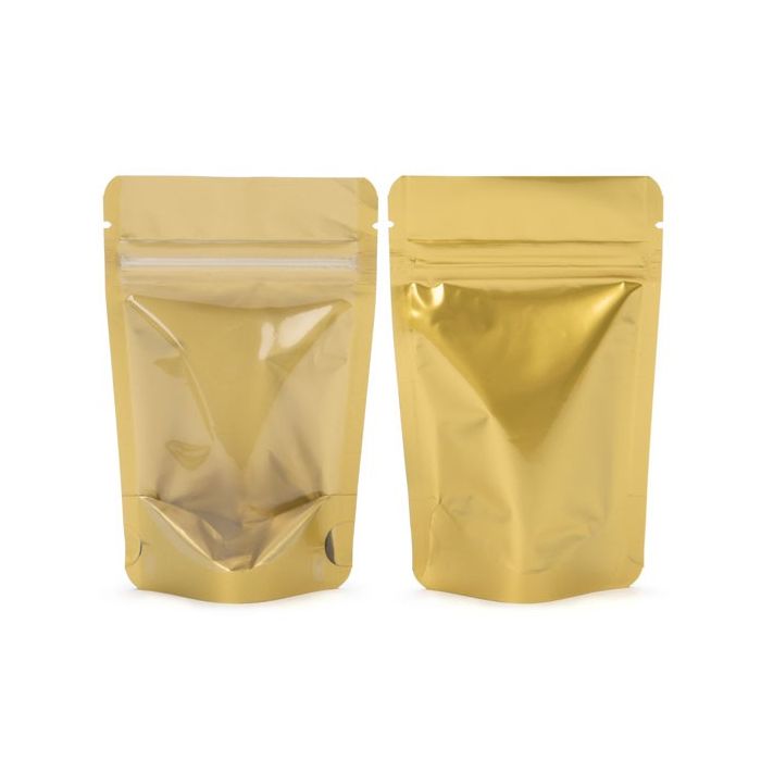Stå upp påsar Transparent/Guld 12x7,5x18,5cm | 114 gram (100 st) [ZBGGC46]