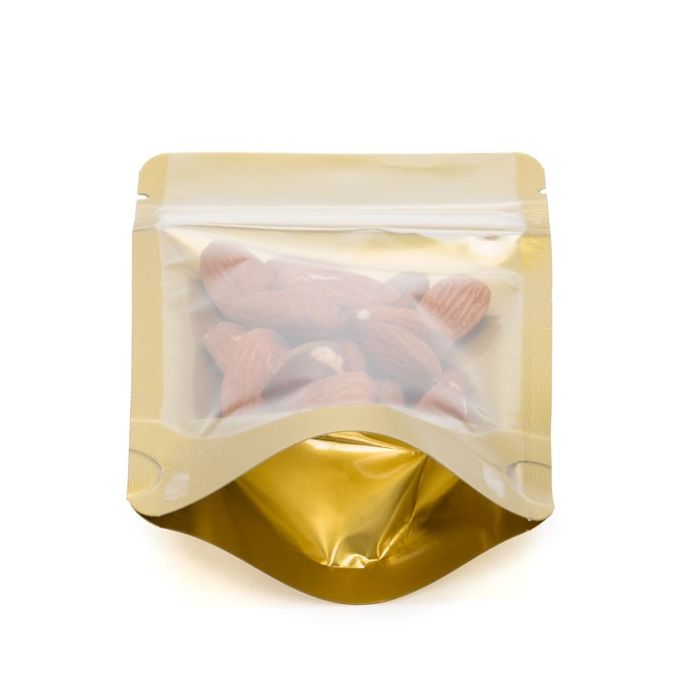 Stå upp påsar Transparent/Guld 12x7,5x18,5cm | 114 gram (100 st) [ZBGGC46]