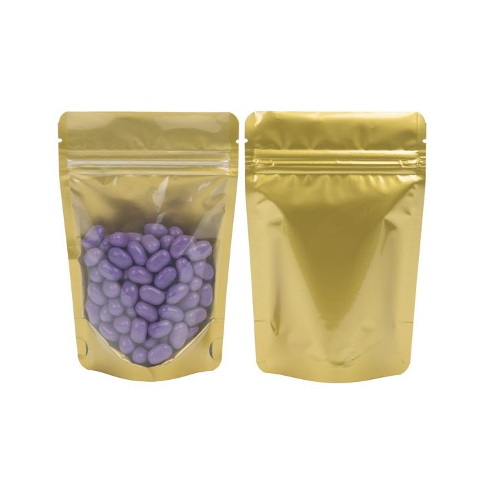 Stå upp påsar Transparent/Guld 15x9x23,2cm | 312 gram (100 st) [ZBGGC7]