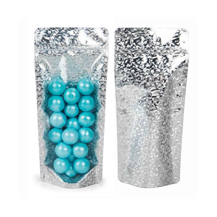 Stå upp påsar Transparant/Holografisk glass 10,8x6x23,8 cm Med upphängningshål (25 St) [ZBGHI1NC]