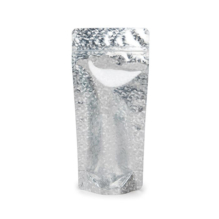 Stå upp påsar Transparant/Holografisk glass 10,8x6x23,8 cm Med upphängningshål (25 St) [ZBGHI1NC]