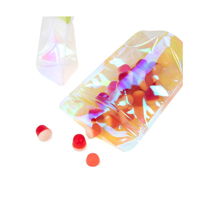 Stå upp påsar Holografisk 10,2x6x15,2 cm (25 st) [ZBGI2]