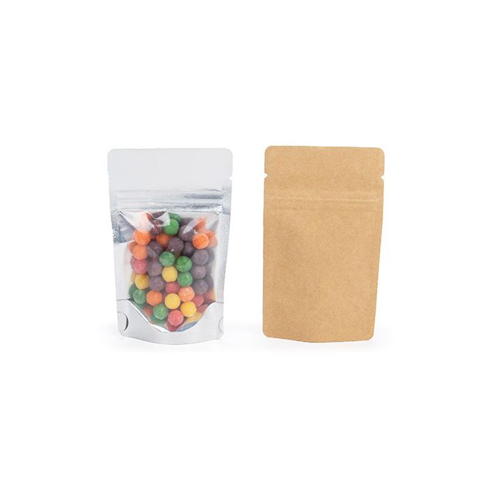 Stand Up Pouches Transparent/Kraft 8x5x13cm | 28 grams