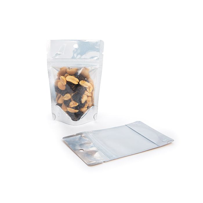 Stå upp påsar Transparent/Kraft 7,9x5,1x13cm Med hängande hål (100 st) [ZBGK1H]