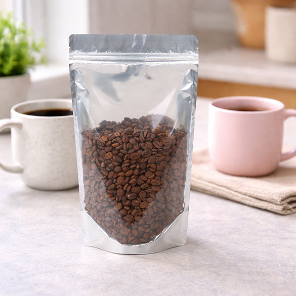Stå upp påsar Transparent/Kraft 17x9x28,5cm | 340 gram (100 st) [ZBGK4]