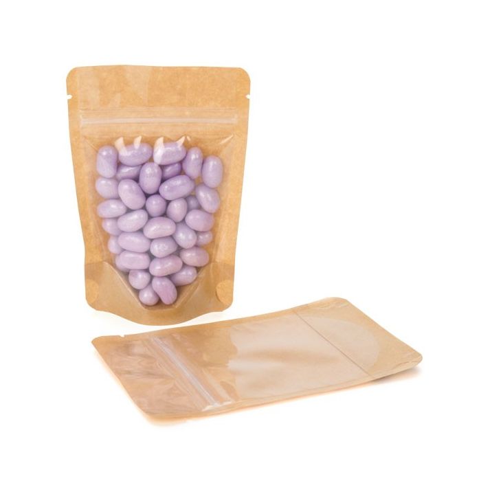 Stå upp påsar Transparent/Kraft 8x5x13cm | 28 gram (100 st) [ZBGKC1]