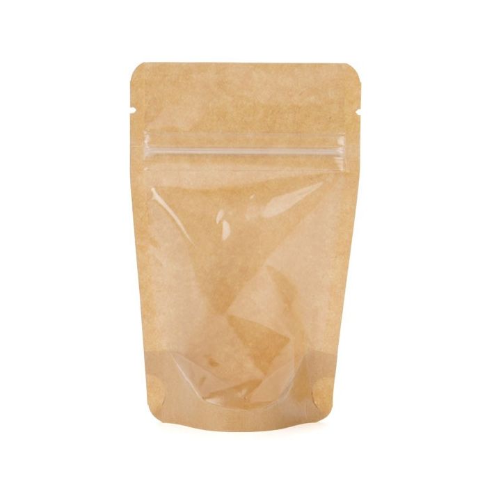 Stå upp påsar Transparent/Kraft 8x5x13cm | 28 gram (100 st) [ZBGKC1]