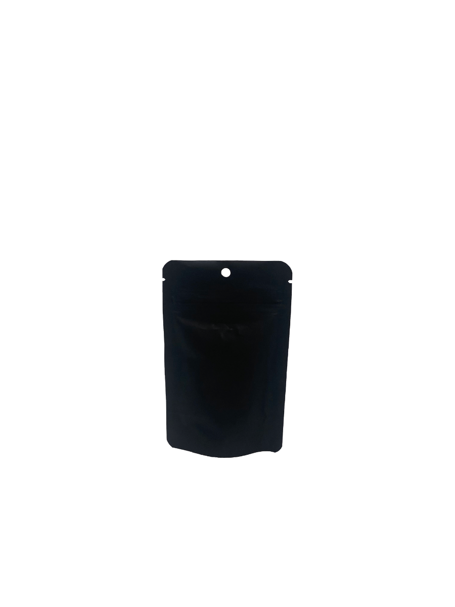 Stand Up Pouches Matt Black 8x5x13cm | 28 grams with hang hole