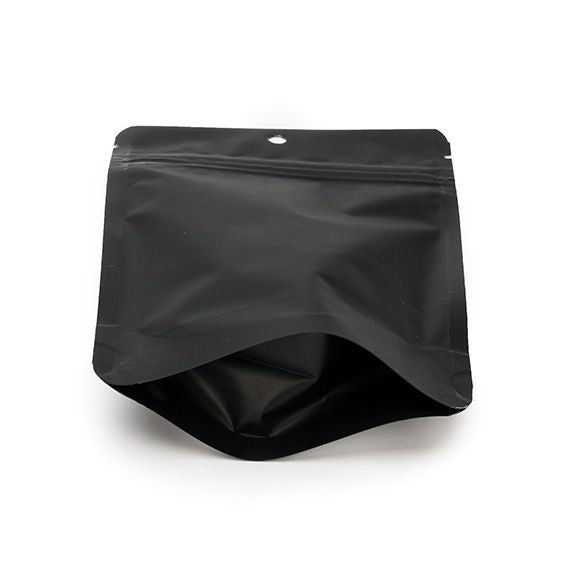 Stå upp påsar Matt Black 10x6x15cm | 57 gram med upphängningshål (100 st) [ZBGM2MBH]