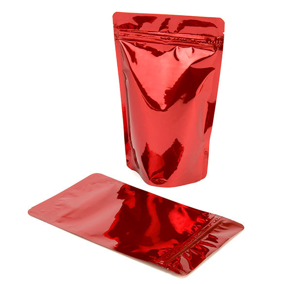 Stå upp påsar Röd 13x7x20,5cm | 113 gram (100 st) [ZBGM3R]