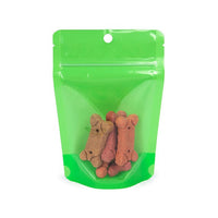 Stand Up Pouches Transparent/Neon Green 10,2x6x15,2 cm
