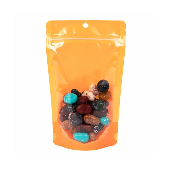 Stand Up Pouches Transparent/Neon Orange 13x7,9x20,6 cm