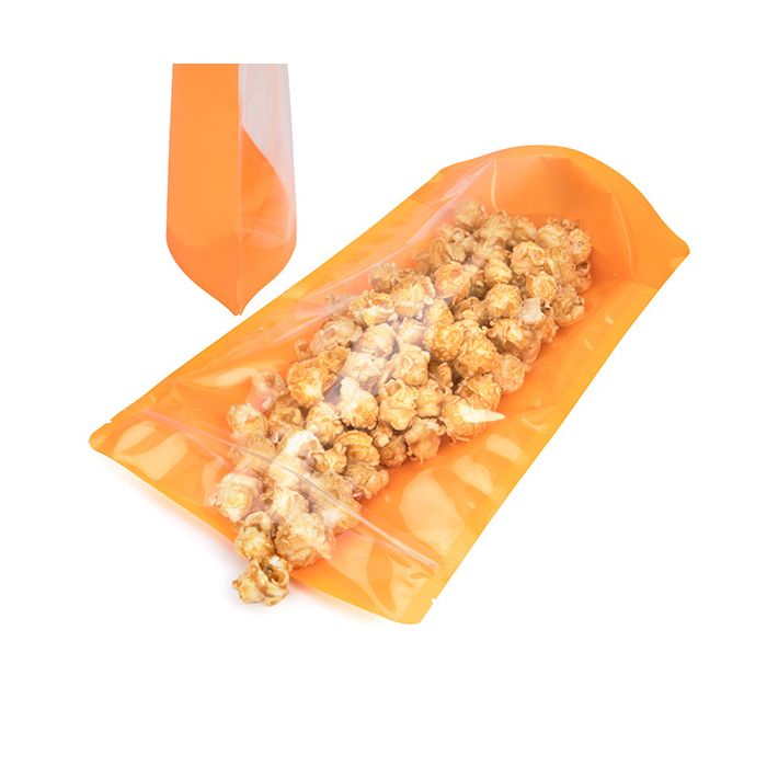 Stå upp påsar Transparent/Neon Orange 17,2x8,9x28,6 cm (100 st) [ZBGN4OR]