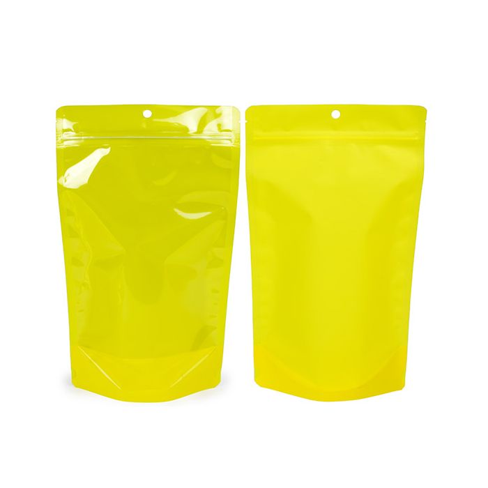 Stå upp påsar Transparent/Neon Yellow 17,2x8,9x28,6 cm (100 st) [ZBGN4YW]