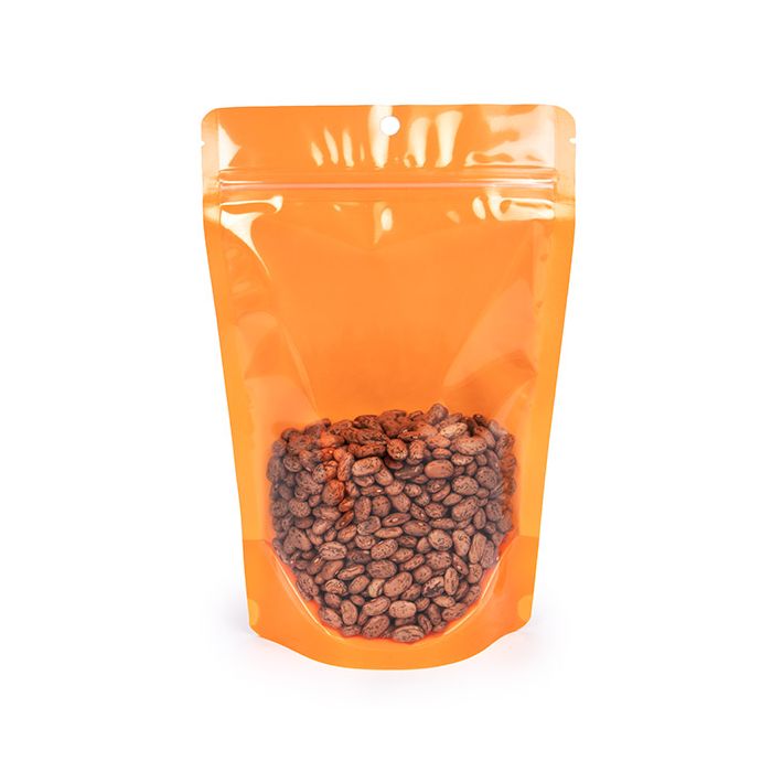 Stå upp påsar Transparent/Neon Orange 14,9x8,9x23,2 cm (100 st) [ZBGN7OR]