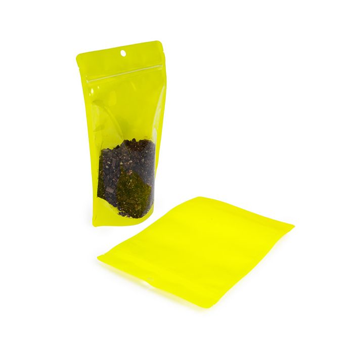 Stå upp påsar Transparent/Neon Yellow 14,9x8,9x23,2 cm (100 st) [ZBGN7YW]