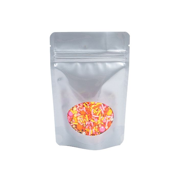 Stand Up Pouches Silver with oval Window 10x6x15cm | 57 grams