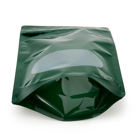 Stå upp påsar Grön med oval Fönster 17x9x28,5cm | 340 gram (100 st) [ZBGO4HG]