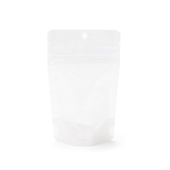 Stå upp påsar Rispapper Transparent/Vit 7.9x5.1x13cm | 28 gram med hängande hål (100 st) [ZBGR1WCH]
