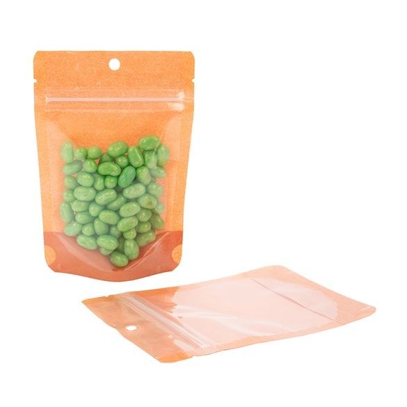 Stand Up Pouches Rice Paper Transparent/Orange 10.2x6x15.2cm | 57 grams
