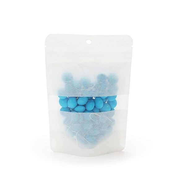 Stå upp påsar Rispapper vitt 10.2x6x15.2cm med hängande hål (100 st) [ZBGR2WH]