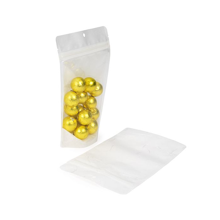 Eco Friendly Stå upp påsar Rispapper Transparent/vit med hängande hål 13x7,9x20,6 cm (100 st) [ZBGRC3CW]