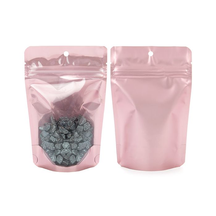 Stå upp påsar Transparent/Rosguld 10,2x6x15,2cm | 57 gram (100 st) [ZBGRG2]