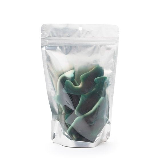 Stå upp påsar Transparent/Silver 13x7x20.5cm | 113 gram med upphängningshål (100 st) [ZBGS3H]