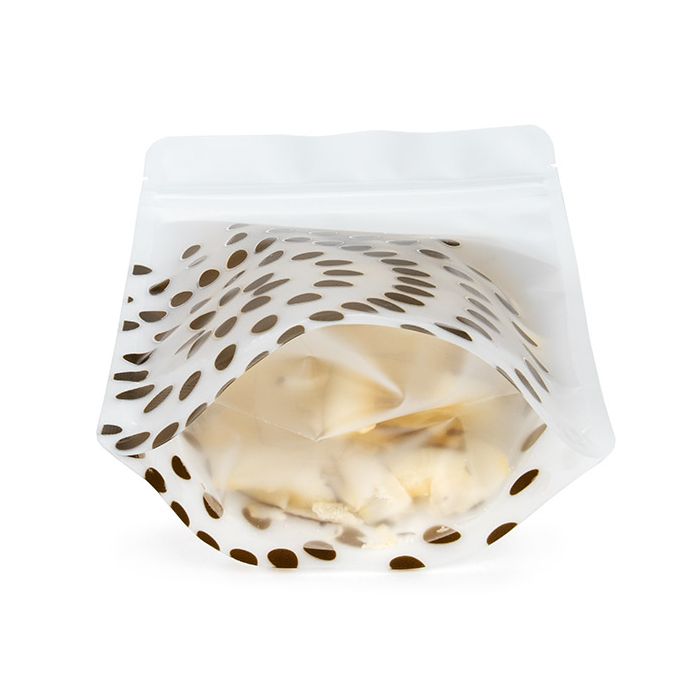 Stå upp påsar Frostat med gyllene blomma 13x7,9x20,6 cm (25 St) [ZBGSW3BG]