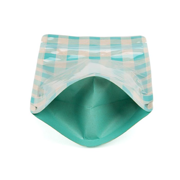 Stå upp påsar Transparant/Blå Pastellfärgade Rutor 13x7,9x20,6 cm (25 St) [ZBGSW3BLP]