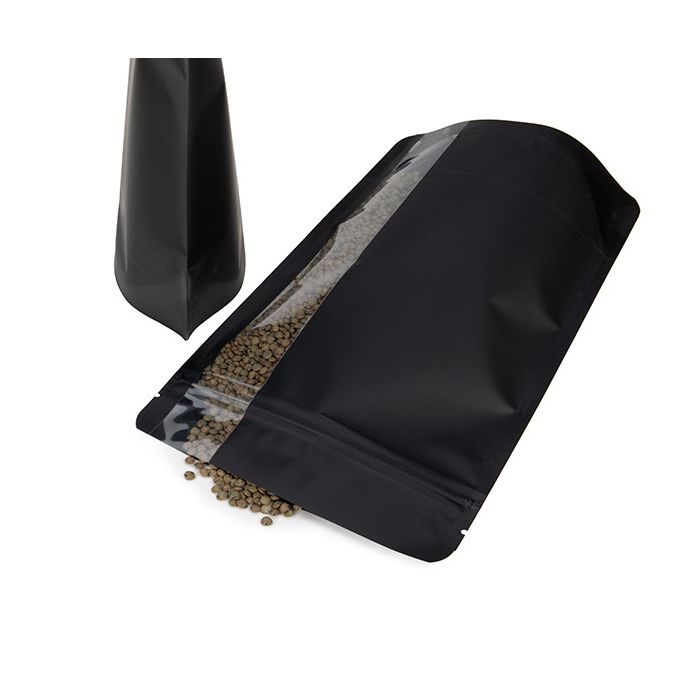 Stå upp påsar Matt Svart Med Vertikalt Fönster 14,9x8,9x23,2 cm (100 st) [ZBGV7MB]