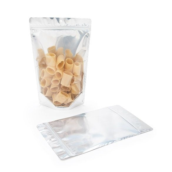 Stand Up Pouches Transparent/White 17x9x28.5cm | 340 grams with hang hole