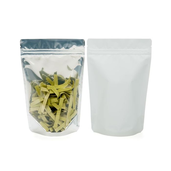 Stå upp påsar Transparent/Vit 10,2x6x15,2cm | 57 gram (100 st) [ZBGW2]