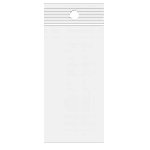 Blixtlåspåsar med häng hål 10x25,5cm Kristallklart PP 50 mikron (100 st) [ZR410]