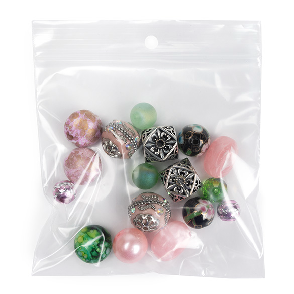 Blixtlåspåsar med häng hål 10x10cm PE 50 mikron (100 st) [2PR44]