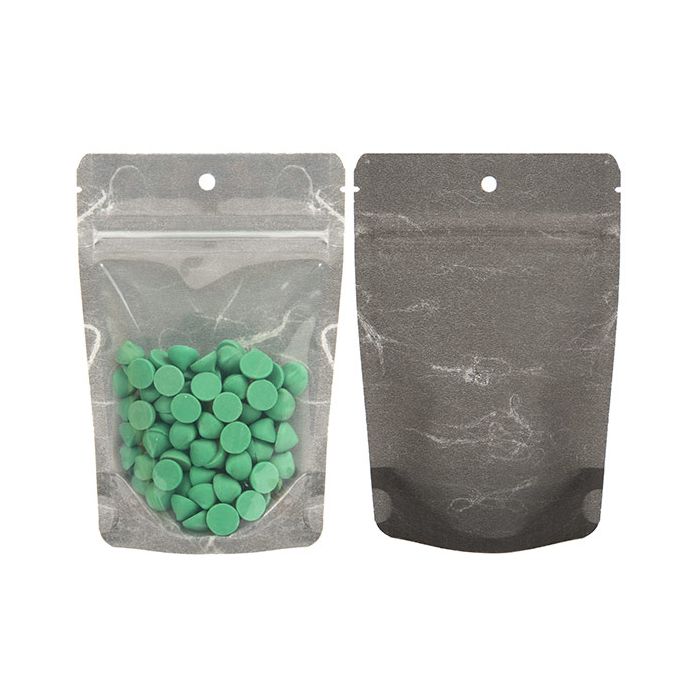 Stå upp påsar Transparent/Svart 10,2x6x15,2cm Med hängande hål (100 st) [ZBGR2BCH]