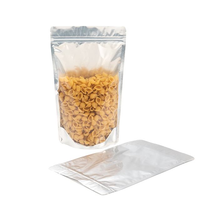 Stå upp påsar Transparent/Silver 17x9x28,5cm 340 gram (100 st) [ZBGS4]