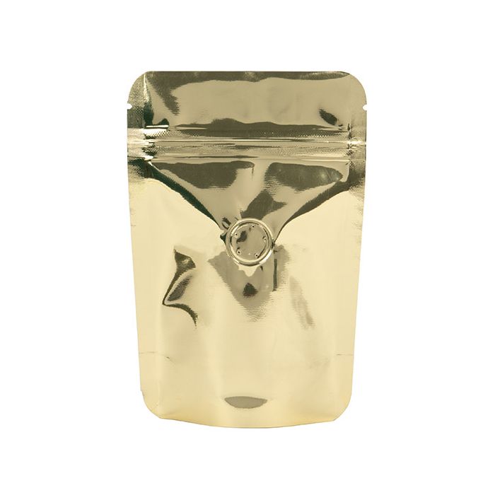 Stå upp påsar Gold 10,2x6x15,2cm w/Valve (100 st) [ZBGM2SGV]