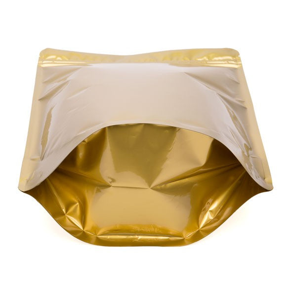 Stå upp påsar Transparent/Guld 23x12x34,5cm | 907 gram (100 st) [ZBGG6]