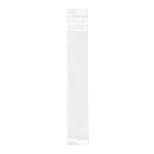 Blixtlåspåsar med häng hål 5x30,5cm Kristallklart PP 50 mikron (100 st) [ZR212]