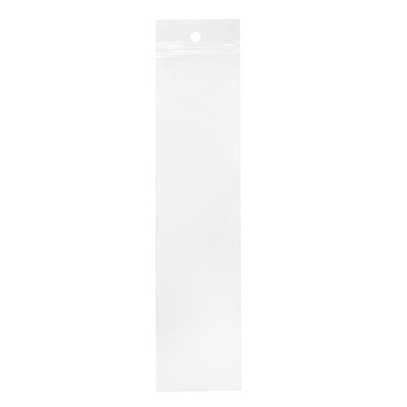 Blixtlåspåsar med häng hål 5x20,5cm Kristallklart PP 50 mikron (100 st) [ZR28]