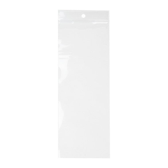 Blixtlåspåsar med häng hål 7,5x20,5cm Kristallklart PP 50 mikron (100 st) [ZR38]