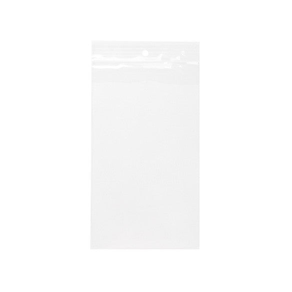 Blixtlåspåsar med häng hål 10x18cm Kristallklart PP 50 mikron (100 st) [ZR47]