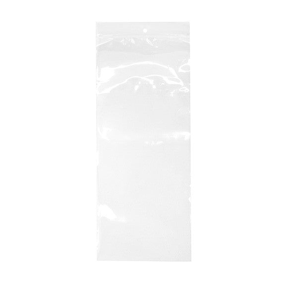 Blixtlåspåsar med häng hål 12,5x30,5cm Kristallklart PP 50 mikron (100 st) [ZR512]