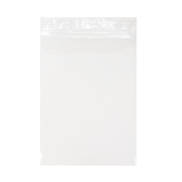 Blixtlåspåsar med häng hål 12,5x18cm Kristallklart PP 50 mikron (100 st) [ZR57]