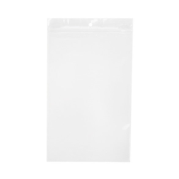Blixtlåspåsar med häng hål 12,5x20,5cm Kristallklart PP 50 mikron (100 st) [ZR58]