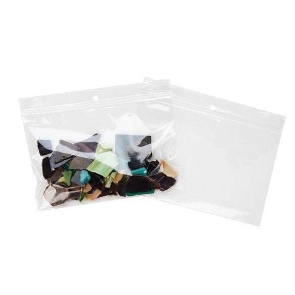 Blixtlåspåsar med häng hål 15x10cm Kristallklart PP 50 mikron (100 st) [ZR64]